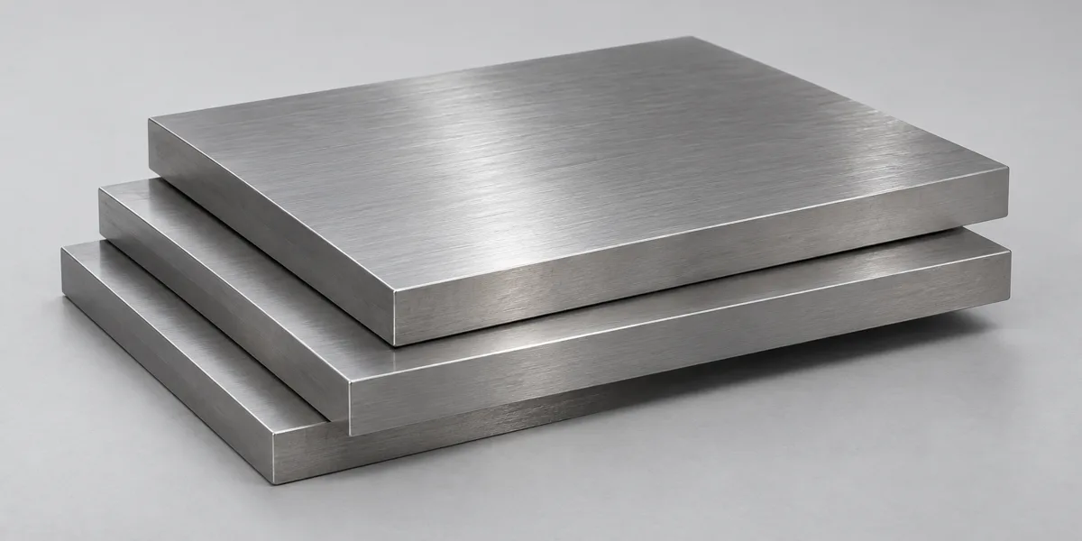 Representative AI-generated stainless steel plate; not actual stock or proof of grade.
