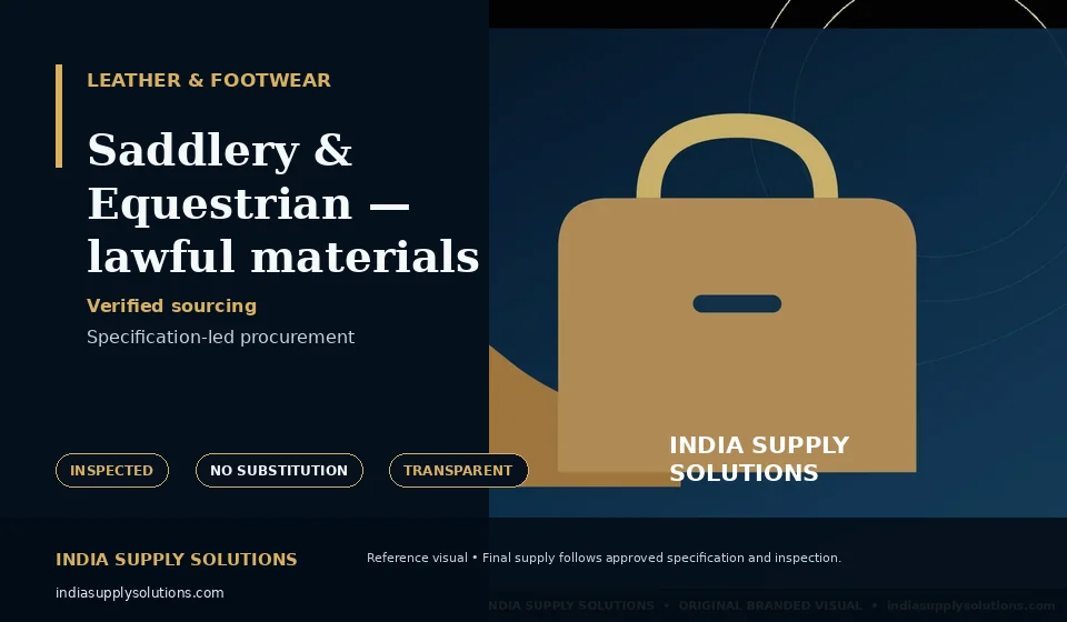 Saddlery & Equestrian — lawful materials only — India Supply Solutions sourcing visual