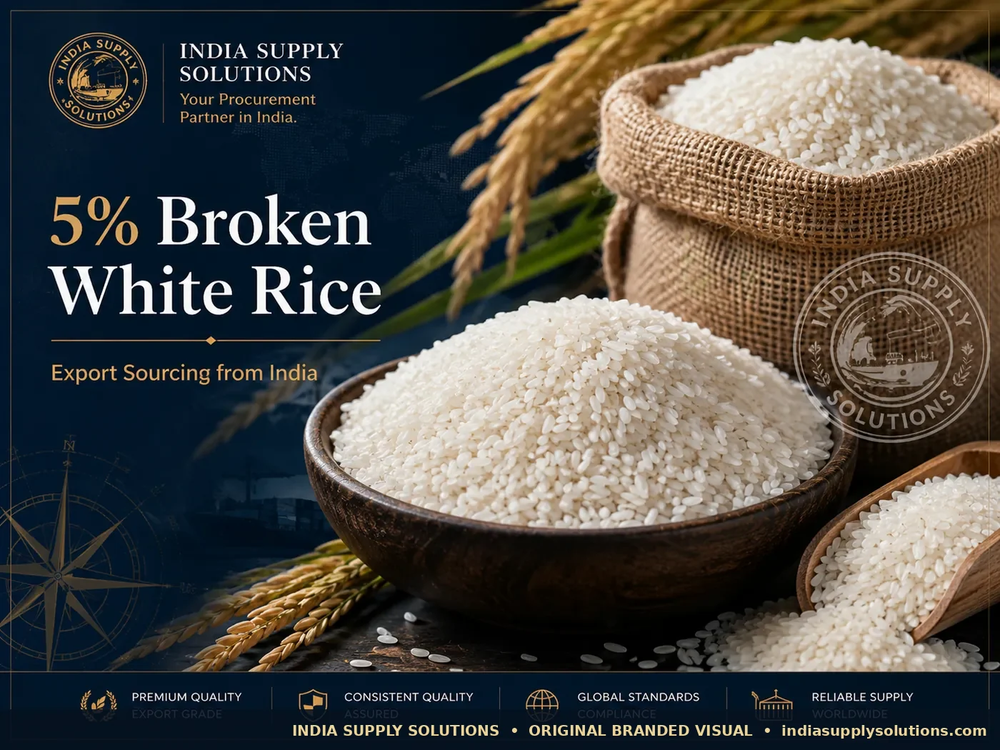 5% Broken White Rice — India Supply Solutions product-family reference photograph